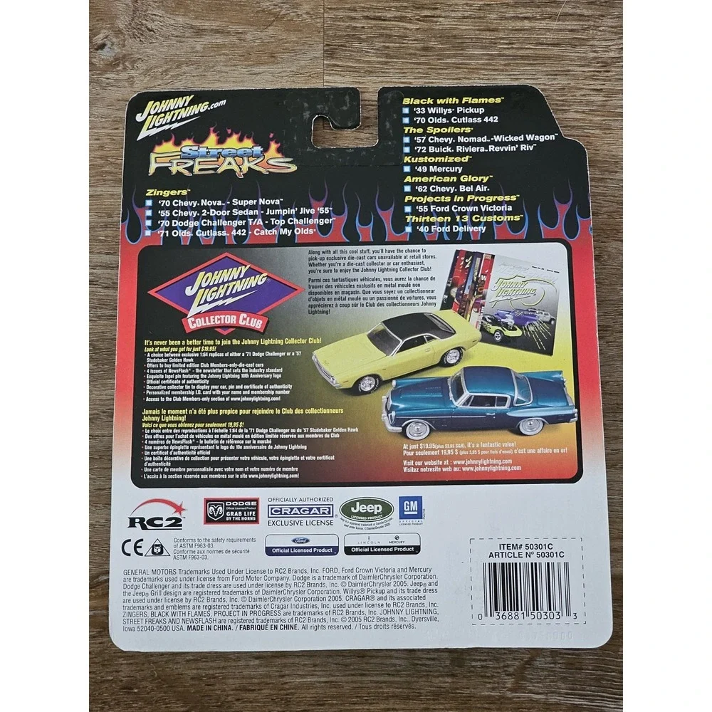 Johnny Lightning Street Freaks American Glory '62 Chevy Bel Air #14 1:64 Diecast